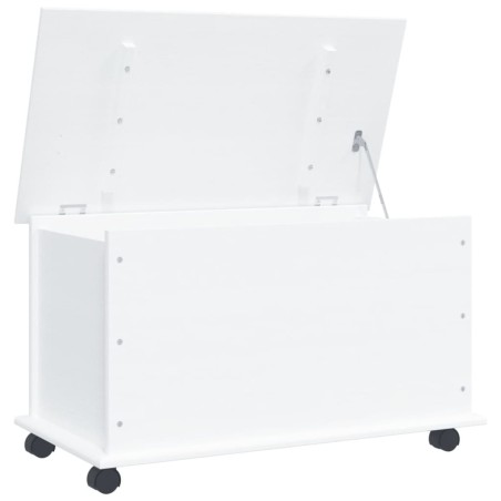 vidaXL Baúl almacenaje ruedas ALTA madera maciza blanco 73x39,5x44 cm