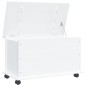 vidaXL Baúl almacenaje ruedas ALTA madera maciza blanco 73x39,5x44 cm