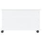 vidaXL Baúl almacenaje ruedas ALTA madera maciza blanco 73x39,5x44 cm