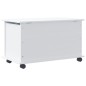 vidaXL Baúl almacenaje ruedas ALTA madera maciza blanco 73x39,5x44 cm
