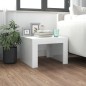 vidaXL Mesa de centro madera contrachapada blanco brillo 50x50x35 cm