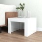 vidaXL Mesa de centro madera contrachapada blanco brillo 50x50x35 cm