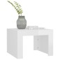 vidaXL Mesa de centro madera contrachapada blanco brillo 50x50x35 cm