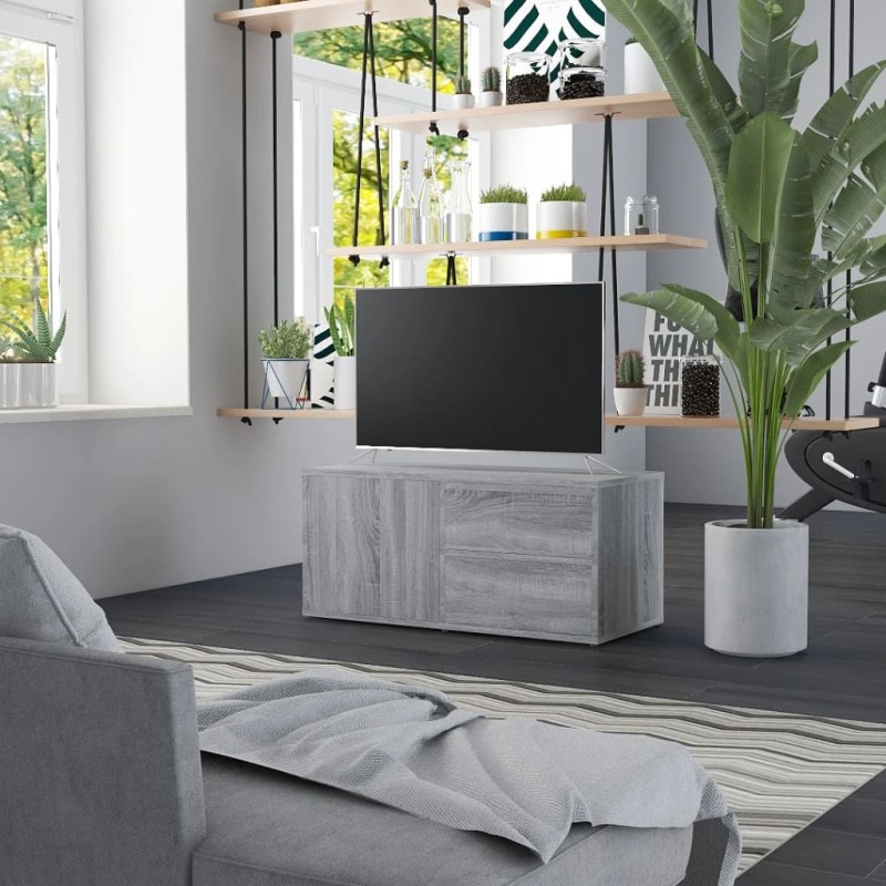 vidaXL Mueble de TV madera contrachapada gris Sonoma 80x34x36 cm vidaXL Mueble de TV madera contrachapada gris Sonoma 80x34x36 cm