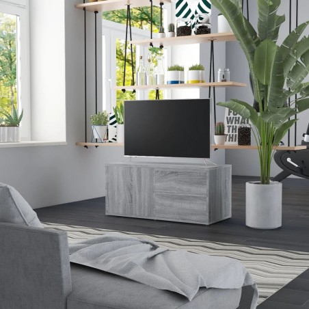 vidaXL Mueble de TV madera contrachapada gris Sonoma 80x34x36 cm