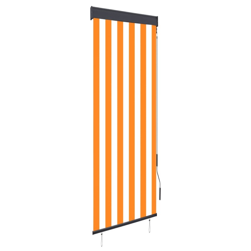 vidaXL Estor enrollable de exterior blanco y naranja 60x250 cm vidaXL Estor enrollable de exterior blanco y naranja 60x250 cm