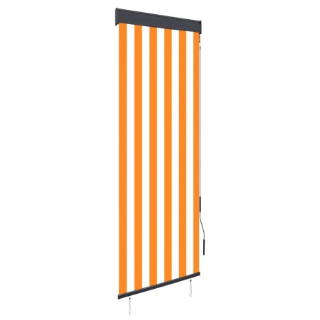 vidaXL Estor enrollable de exterior blanco y naranja 60x250 cm