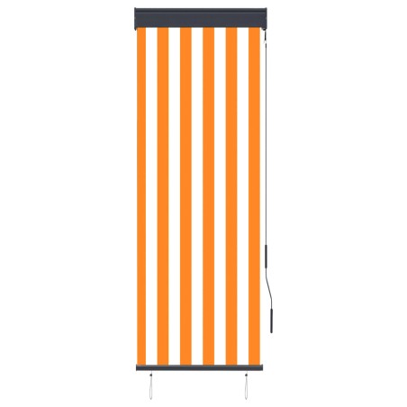 vidaXL Estor enrollable de exterior blanco y naranja 60x250 cm