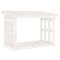 vidaXL Leñero de madera maciza de pino blanco 108x64,5x77 cm vidaXL Leñero de madera maciza de pino blanco 108x64,5x77 cm