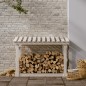 vidaXL Leñero de madera maciza de pino blanco 108x64,5x77 cm vidaXL Leñero de madera maciza de pino blanco 108x64,5x77 cm