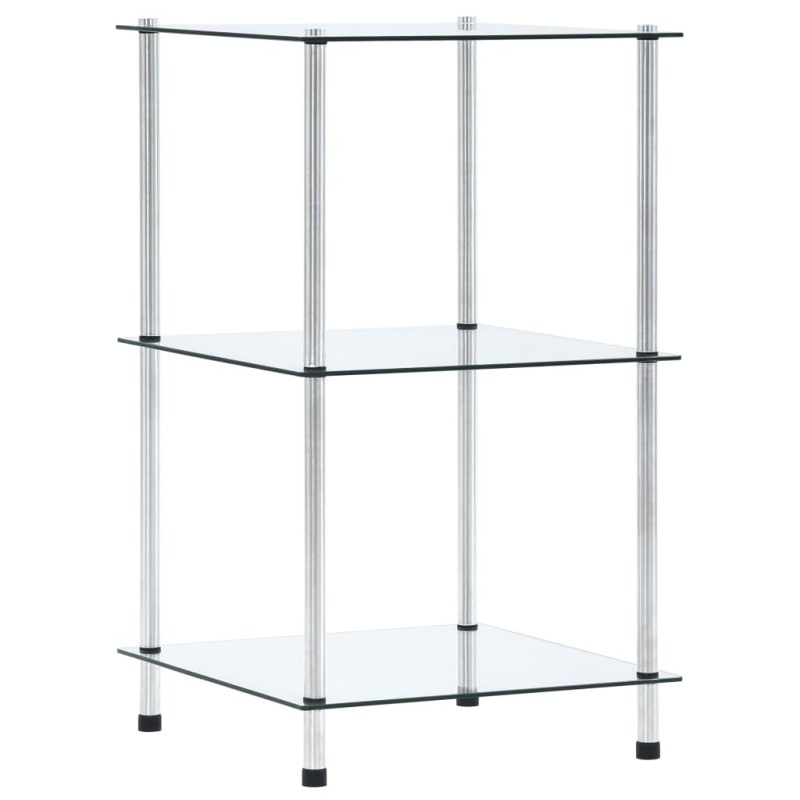 vidaXL Estantería 3 niveles cristal templado transparente 40x40x67 cm vidaXL Estantería 3 niveles cristal templado transparente 40x40x67 cm