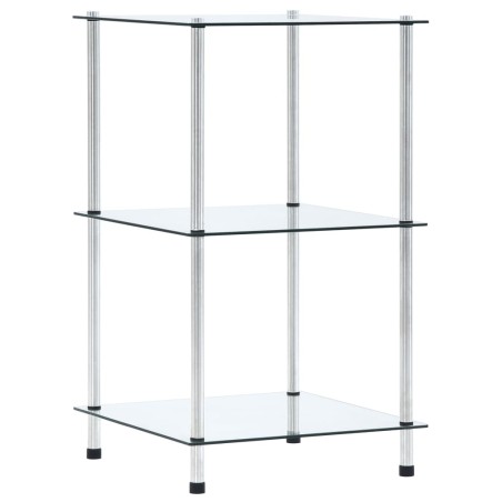 vidaXL Estantería 3 niveles cristal templado transparente 40x40x67 cm