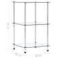 vidaXL Estantería 3 niveles cristal templado transparente 40x40x67 cm vidaXL Estantería 3 niveles cristal templado transparente 40x40x67 cm