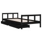 vidaXL Estructura de cama niños con cajones madera pino negro 90x200cm vidaXL Estructura de cama niños con cajones madera pino negro 90x200cm