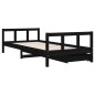 vidaXL Estructura de cama niños con cajones madera pino negro 90x200cm vidaXL Estructura de cama niños con cajones madera pino negro 90x200cm