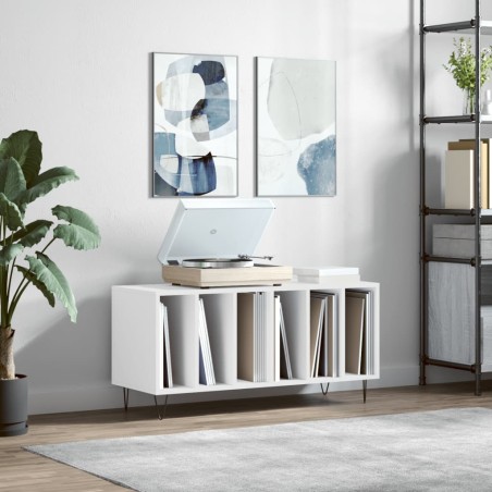 vidaXL Mueble para discos madera contrachapada blanco 100x38x48 cm