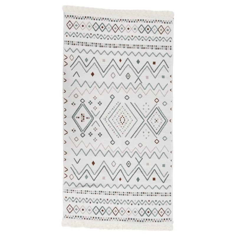 vidaXL Alfombra de algodón beige y azul 120x180 cm vidaXL Alfombra de algodón beige y azul 120x180 cm