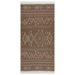 vidaXL Alfombra de algodón beige y azul 120x180 cm