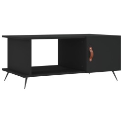 vidaXL Mesa de centro madera contrachapada negro 90x50x40 cm