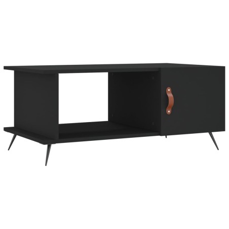 vidaXL Mesa de centro madera contrachapada negro 90x50x40 cm