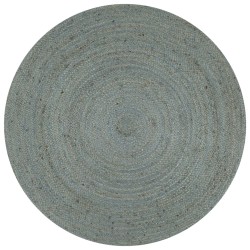  vidaXL Alfombra de yute tejida a mano redonda verde oliva 120 cm
