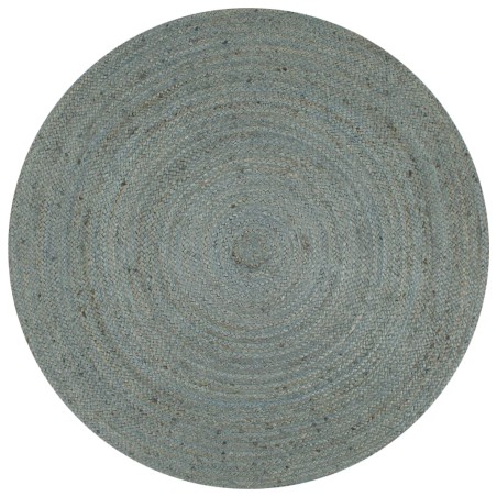  vidaXL Alfombra de yute tejida a mano redonda verde oliva 120 cm