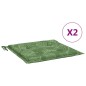 vidaXL Cojines de silla 2 uds tela estampado de hojas 50x50x3 cm