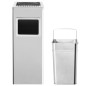 vidaXL Papelera con cenicero de acero inoxidable 36 L