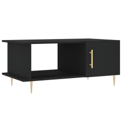 vidaXL Mesa de centro madera contrachapada negro 90x50x40 cm