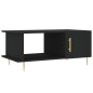vidaXL Mesa de centro madera contrachapada negro 90x50x40 cm