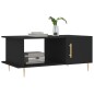 vidaXL Mesa de centro madera contrachapada negro 90x50x40 cm