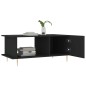 vidaXL Mesa de centro madera contrachapada negro 90x50x40 cm