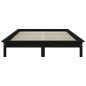 vidaXL Estructura de cama de madera maciza de pino negro 200x200 cm vidaXL Estructura de cama de madera maciza de pino negro 200x200 cm