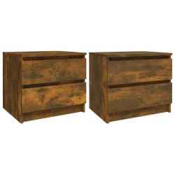 vidaXL Mesita de noche 2 uds contrachapado roble ahumado 50x39x43,5 cm