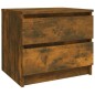 vidaXL Mesita de noche 2 uds contrachapado roble ahumado 50x39x43,5 cm