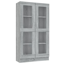 vidaXL Vitrina madera contrachapada gris Sonoma 82,5x30,5x150 cm