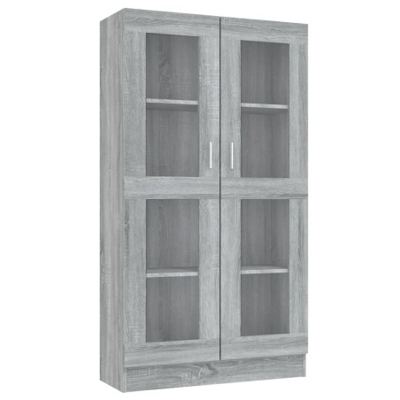 vidaXL Vitrina madera contrachapada gris Sonoma 82,5x30,5x150 cm