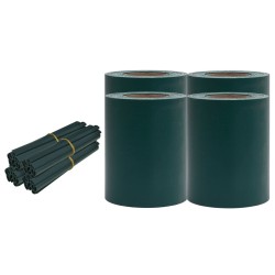 vidaXL Paneles de privacidad 4 uds PVC verde mate 35x0,19 m