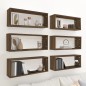 vidaXL Estantes cúbicos de pared 6 uds madera roble marrón 60x15x23 cm vidaXL Estantes cúbicos de pared 6 uds madera roble marrón 60x15x23 cm