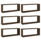 vidaXL Estantes cúbicos de pared 6 uds madera roble marrón 60x15x23 cm vidaXL Estantes cúbicos de pared 6 uds madera roble marrón 60x15x23 cm