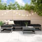 vidaXL Mesa y taburetes altos jardín 6 pzas madera maciza de pino gris vidaXL Mesa y taburetes altos jardín 6 pzas madera maciza de pino gris