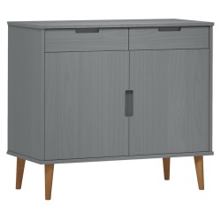 vidaXL Aparador MOLDE madera maciza de pino gris 90x40x80 cm
