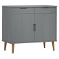 vidaXL Aparador MOLDE madera maciza de pino gris 90x40x80 cm vidaXL Aparador MOLDE madera maciza de pino gris 90x40x80 cm