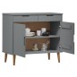 vidaXL Aparador MOLDE madera maciza de pino gris 90x40x80 cm vidaXL Aparador MOLDE madera maciza de pino gris 90x40x80 cm