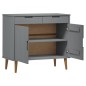 vidaXL Aparador MOLDE madera maciza de pino gris 90x40x80 cm vidaXL Aparador MOLDE madera maciza de pino gris 90x40x80 cm