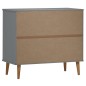 vidaXL Aparador MOLDE madera maciza de pino gris 90x40x80 cm vidaXL Aparador MOLDE madera maciza de pino gris 90x40x80 cm