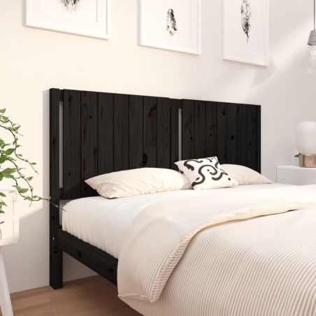 vidaXL Cabecero de cama madera maciza de pino negro 165,5x4x100 cm