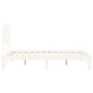 vidaXL Estructura de cama con cabecero madera maciza blanco 120x200 cm vidaXL Estructura de cama con cabecero madera maciza blanco 120x200 cm