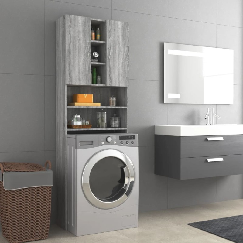 vidaXL Armario de lavadora gris Sonoma 64x25,5x190 cm vidaXL Armario de lavadora gris Sonoma 64x25,5x190 cm