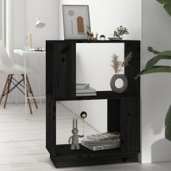 vidaXL Estantería/divisor de espacios madera pino negro 51x25x70 cm